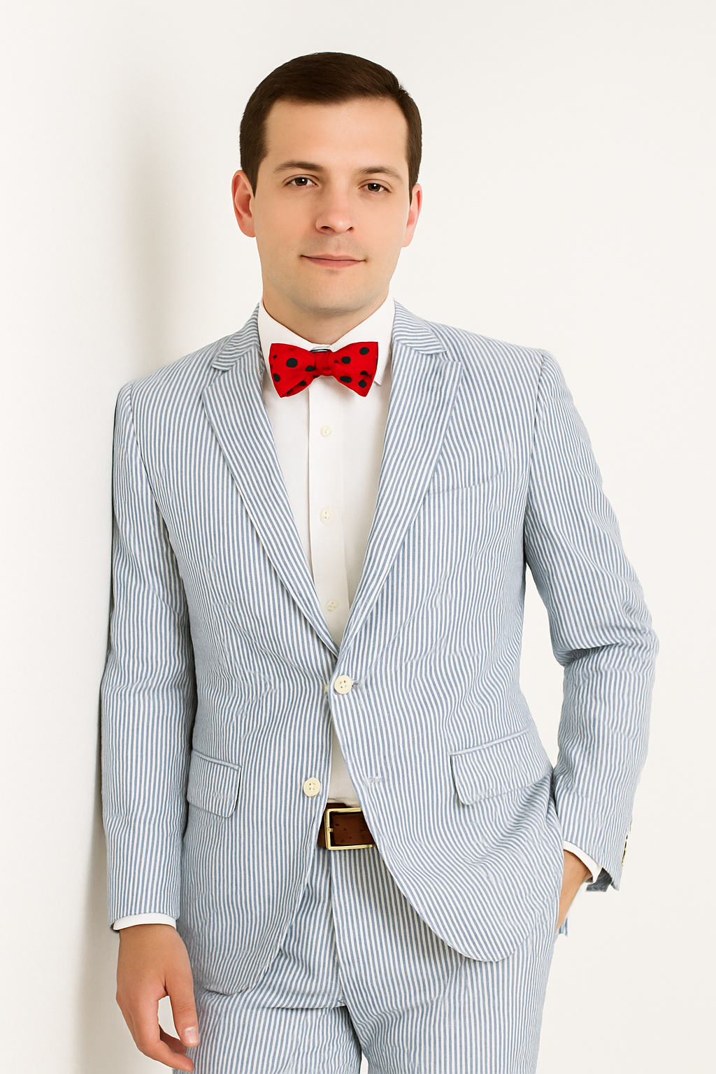 Men's Two Buttons  100% Cotton Grey/White seersucker ~ sear sucker Suit Available Big and Tall Sizes - Image 5