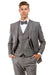 Cheap priced Suit - Men's Two Button Vested Vintage Style Tweed Wedding Grey Suit