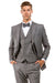 Cheap priced Suit - Men's Two Button Vested Vintage Style Tweed Wedding Grey Suit