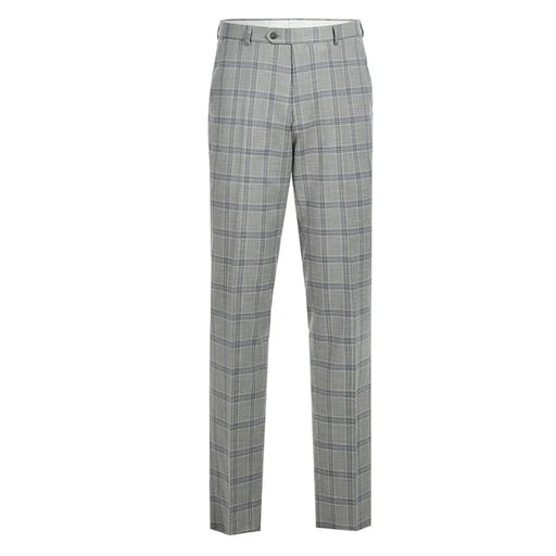 Renoir Clothing - Renoir Suit - Renoir Fashion - Stretch Performance 2-button Slim Fit Grey And Blue Check Renoir Suit