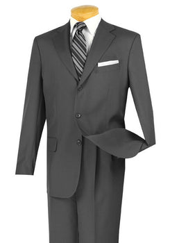 Lucci Grey 3-Button with Pleated Slacks Classic Suit