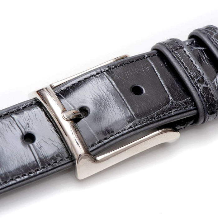 Genuine Alligator Mens Blue Belt - Mezlan Brand