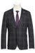 Saco vaquero - Western Sport Coat - Western Blazer - Mens Slim Fit Half Canvas Patch Pocket Summer Cotton Blazer In Grey Black Windowpane Plaid