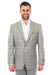 Saco vaquero - Western Sport Coat - Western Blazer- Men's Two Button Windowpane Plaid Grey Sport Coat