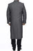 Full Length men's Ankle length Top Coat / Overcoat In Grey Herringbone - Mens Overcoat