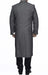 Full Length men's Ankle length Top Coat / Overcoat In Grey Herringbone - Mens Overcoat