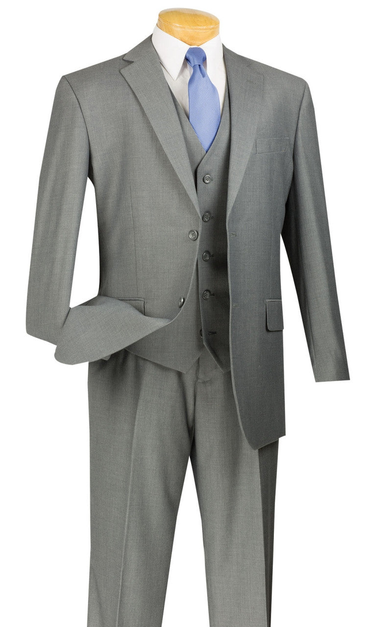 Mens Vinci Two Button Medium Grey Suit Modern Fit
