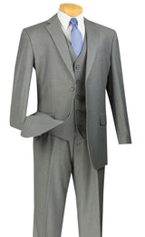 Mens Vinci Two Button Medium Grey Suit Modern Fit