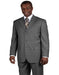 Three Button Suit - Classic Fit Pleated Pants - Mens 3 Button 100% Wool Classic Grey Pinstripe Business Suit