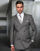 Statement Men's 2 Piece 100% Wool Double Breast  ed Suit - Micro Windowpane