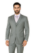 Three Button Suit - Classic Fit Pleated Pants - Mens 3 Button Classic Fit Vested Basic Grey Suit