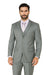 Three Button Suit - Classic Fit Pleated Pants - Mens 3 Button Classic Fit Vested Basic Grey Suit