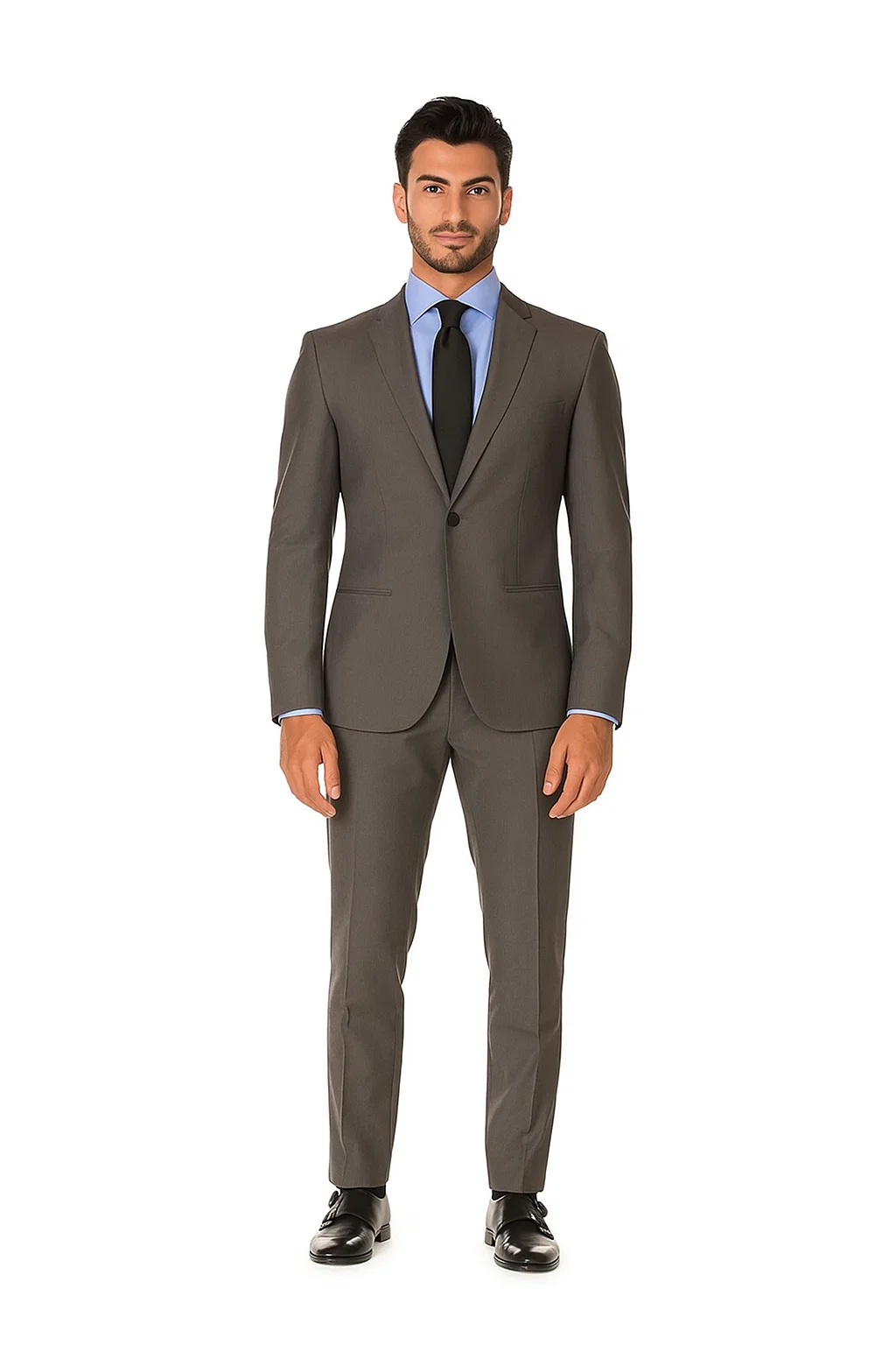 Grey Tweed 3-Piece Slim Fit Suit