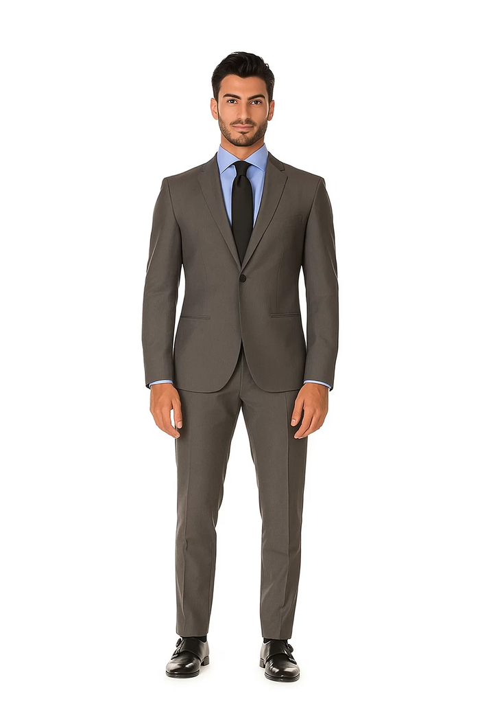 Grey Tweed 3-Piece Slim Fit Suit
