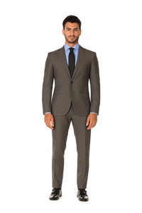 Grey Tweed 3-Piece Slim Fit Suit