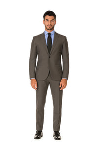 Grey Tweed 3-Piece Slim Fit Suit