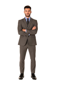 Grey Tweed 3-Piece Slim Fit Suit