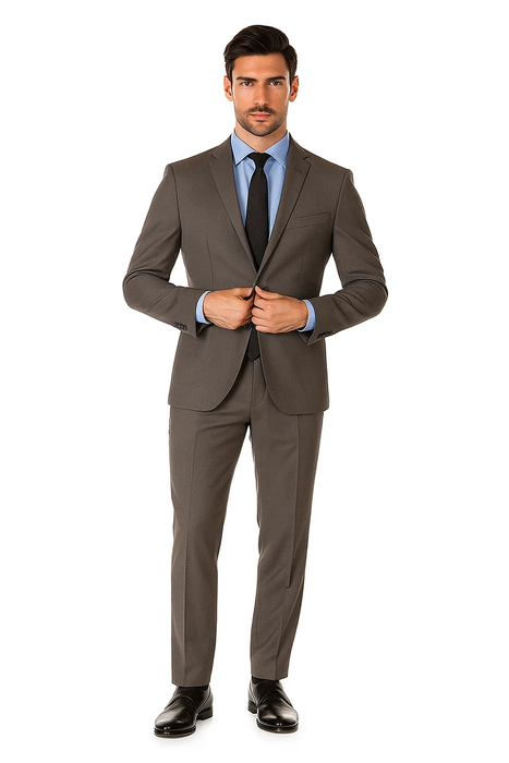 Grey Tweed 3-Piece Slim Fit Suit