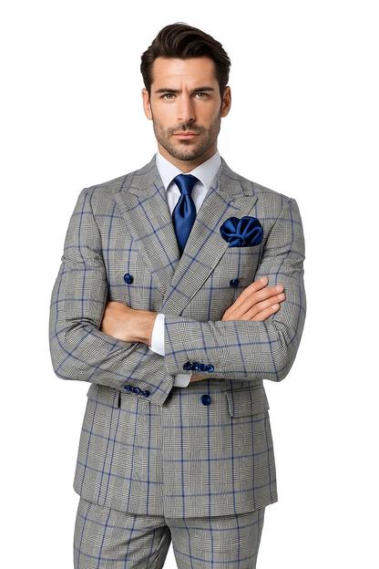 Grey with blue Plaid by Rossiman