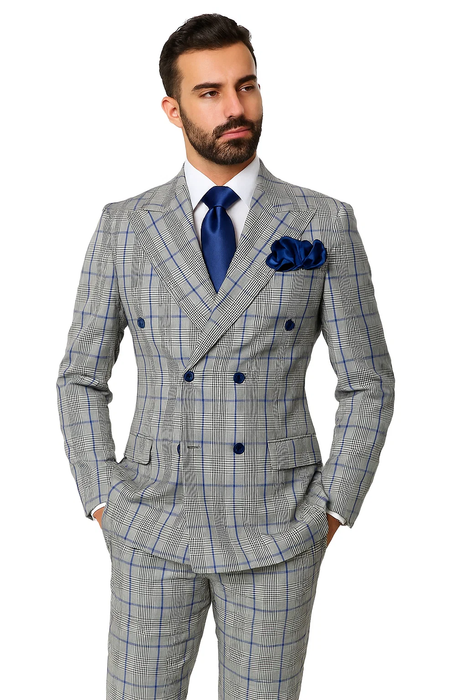 Grey with blue Plaid by Rossiman