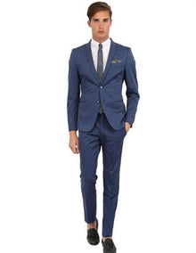 Blue Groom and Groomsmen Wedding Suit