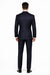 Indigo Shiny Tuxedo Vested Suit - Sateen Sharkskin Fabric Groom Suit