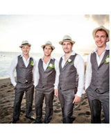 Groomsmen Vest & Pants Slacks Set (no Jacket) Charcoal Grey ~ Gray