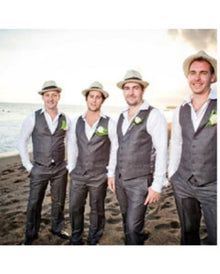 Groomsmen Vest & Pants Slacks Set (no Jacket) Charcoal Grey ~ Gray