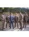Groomsmen Tweed Suit - Blue ~ Brown Herringbone Western Suit