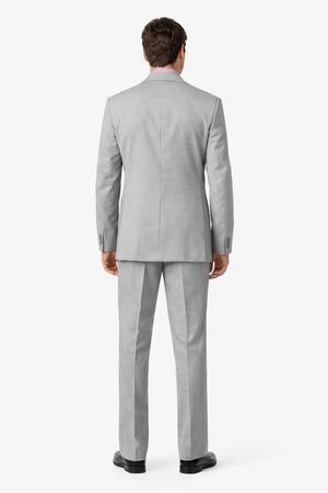 Groomsmen Suits Silver Gray (Very Light Gray(Ash)) 2 Button Double Vent Men's Cheap Priced Business Suits Clearance Sale