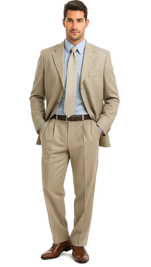 Groomsmen Suits Cheap Priced Men'S Dress Suit For Sale Khaki Light Tan ~ Beige ~Sand~Stone Available In 2 Or 3 Buttons Style Regular Classic Cut Cool Light Weight Jacket + Pants