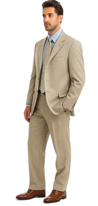 Groomsmen Suits Cheap Priced Men'S Dress Suit For Sale Khaki Light Tan ~ Beige ~Sand~Stone Available In 2 Or 3 Buttons Style Regular Classic Cut Cool Light Weight Jacket + Pants