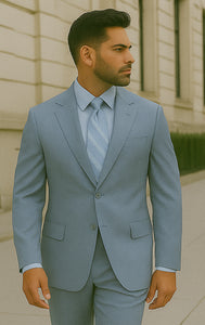 Groomsmen Suits R&H 2 Button Side Vents Modern Fit Suits Jacket With Flat Front Pants Super 150 Business ~ Wedding 2 Piece Side Vented Suit Separate - 100% Percent Wool Fabric Suit - Worsted Wool Business Suit - Image 3