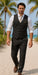 Groomsmen Summer Beach Prom Black Vest and Pants Set