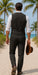 Groomsmen Summer Beach Prom Black Vest and Pants Set