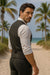 Groomsmen Summer Beach Prom Black Vest and Pants Set