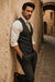 Groomsmen Summer Beach Prom Black Vest and Pants Set