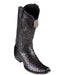 Los Altos Boots Leather Lining Men's Ostrich Black Cowboy Boots - H79 Dubai Toe - Botas De Avestruz
