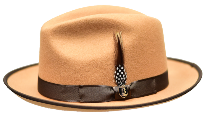 Bruno Capelo Hi Boi Collection Camel/Brown Fedora - M, L, XL