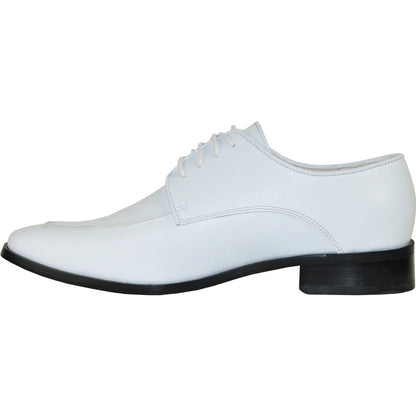 Bravo Mens Classic Moc Toe Tuxedo Prom Shoe in White