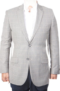 Saco vaquero - Western Sport Coat - Western Blazer - Men's Two Button Classic Houndstooth Plaid Sport Coat In Black/white