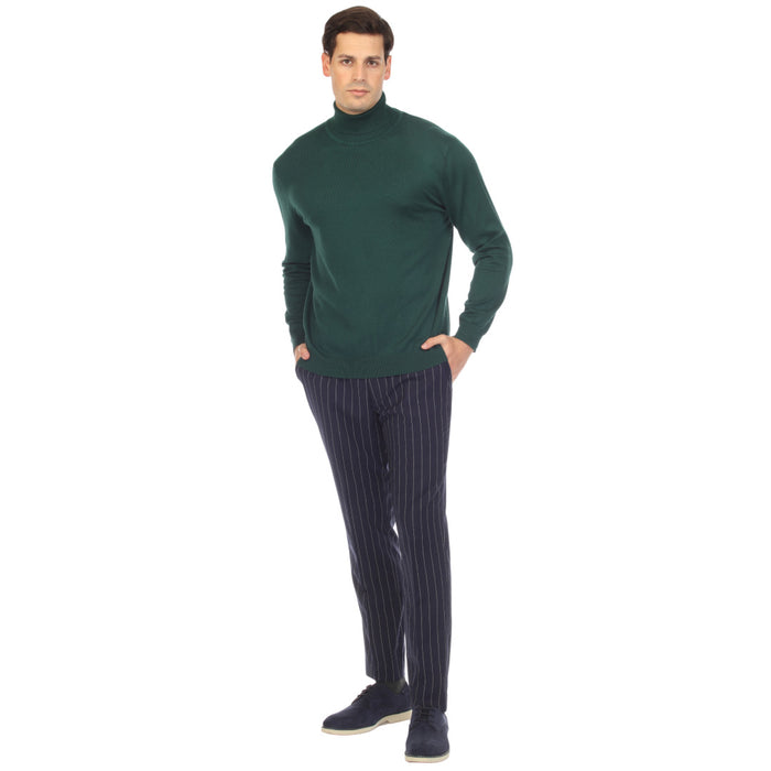 MENS HUNTER GREEN PULLOVER TURTLENECK SWEATER - Image 3