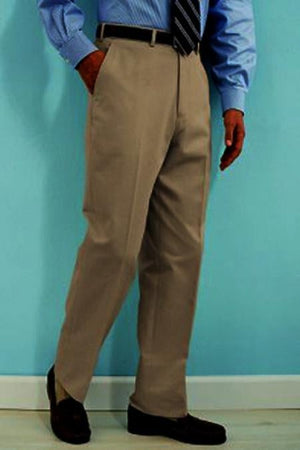 PA100 Tan ~ Beige premier quality italian fabric Flat Front Men's Dress Pants Hand Made Relax Fit - Cheap Priced Dress Slacks For Men On Sale
