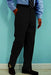 PA100 Black premier quality italian fabric Flat Front Men's Dress Pants Hand Made Relax Fit - Cheap Priced Dress Slacks For Men On Sale