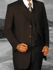 EXTRA FINE HAND MADE Three piece & Vested BROWN suit WITH A VEST