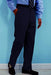PA100 Navy premier quality italian fabric Flat Front Men's Dress Pants Hand Made Relax Fit - Cheap Priced Dress Slacks For Men On Sale