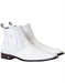 Men's Handmade White Vestigium Boots Genuine Caiman Belly Chelsea Boots