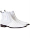 Men's Handmade White Vestigium Boots Genuine Caiman Belly Chelsea Boots