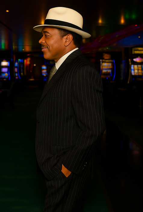 Harlem Nights Clothing - Suit + Hat + Shirt And Tie Blazer + Hat And Pants Included ( As seen on the picture)