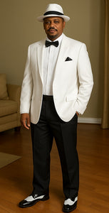 Harlem Nights Clothing - Suit + Hat + Shirt And Tie Blazer + Hat And Pants Included ( As seen on the picture)